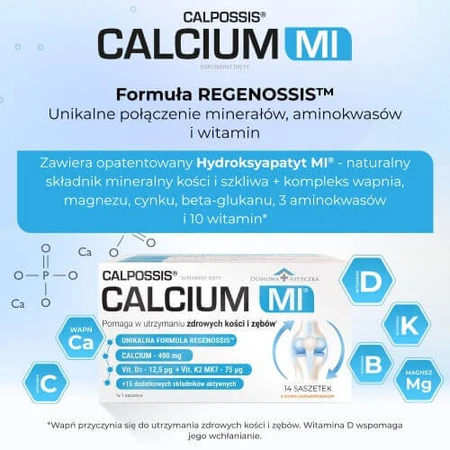 Домашня аптека Calpossis Calcium MI зі смаком апельсина, 14 пакетиків: ціни та характеристики