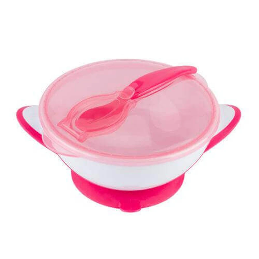 BabyOno Миска для малышей и детей с присоской и ложкой розовая, 1 шт.: цены и характеристики