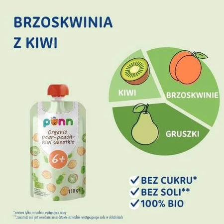 SALVEST PÕNN BIO Персик с киви, 110 г: цены и характеристики