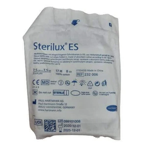 STERILUX ES стерильні 8-шарові марлеві тампони на 17 ниток 7,5 см х 7,5 см, 3 шт.