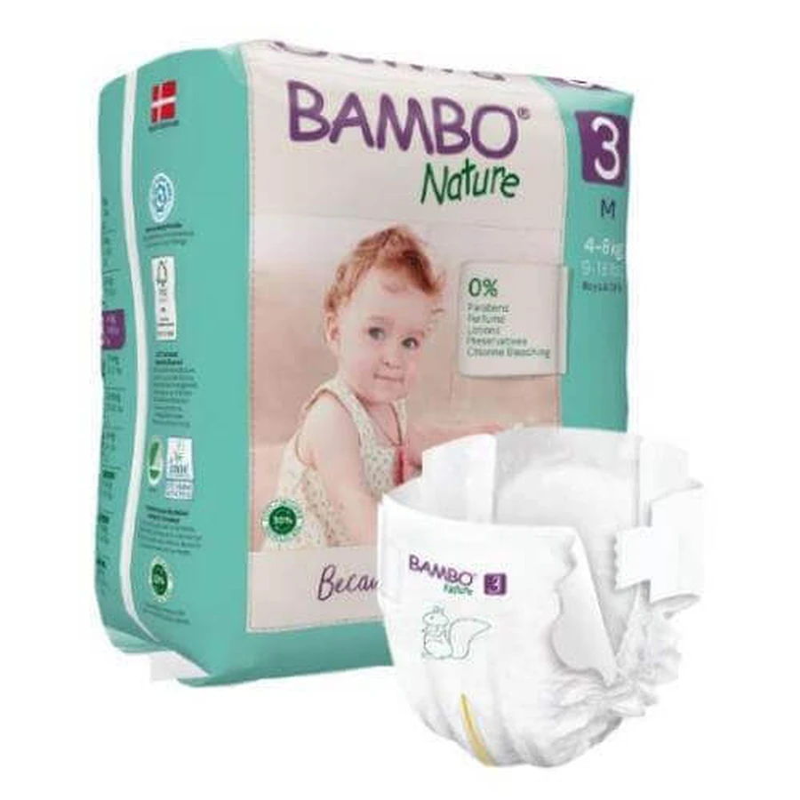 Підгузки BAMBO Nature 3 (M 4-8 кг), 28 шт.: ціни та характеристики