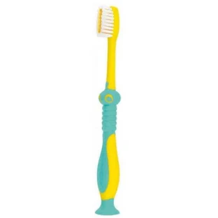 Детская зубная щетка Mattes Dino Smile M66 Soft 3+ зеленый/желтый