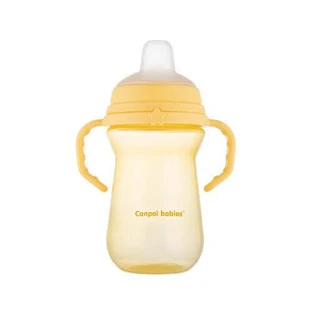 CANPOL BABIES Детская чашка с силиконовым мундштуком FirstCup, 250 мл 56/615_yel