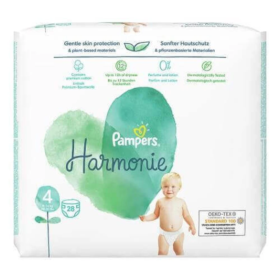 Подгузники Pampers Harmonie размер 4, 28 шт ШОРТ ДАТА 01.12.2025: цены и характеристики