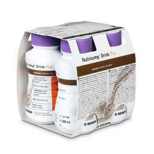NUTRICOMP DRINK PLUS со вкусом шоколада, 4х200 мл