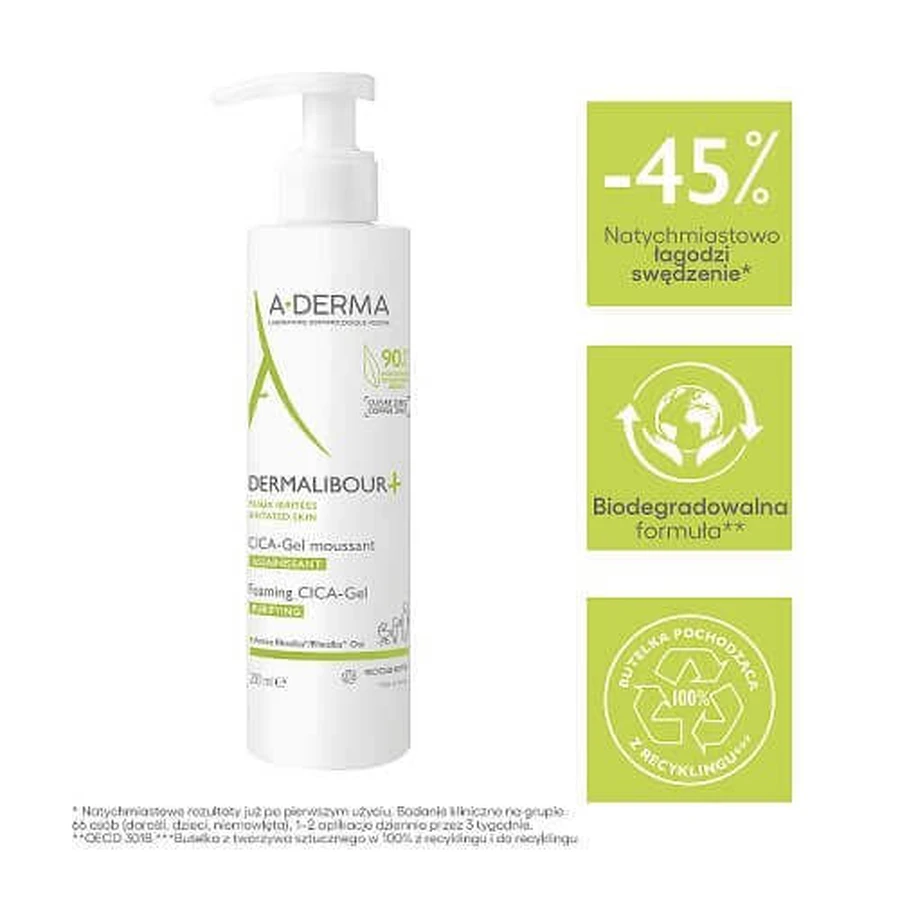 Гель для умывания A-DERMA DERMALIBOUR+ CICA, 200 мл: цены и характеристики