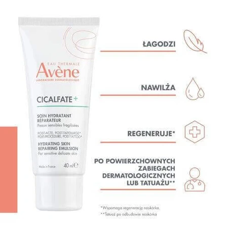 Зволожуюча регенеруюча емульсія AVENE CICALFATE+, 40 мл: ціни та характеристики