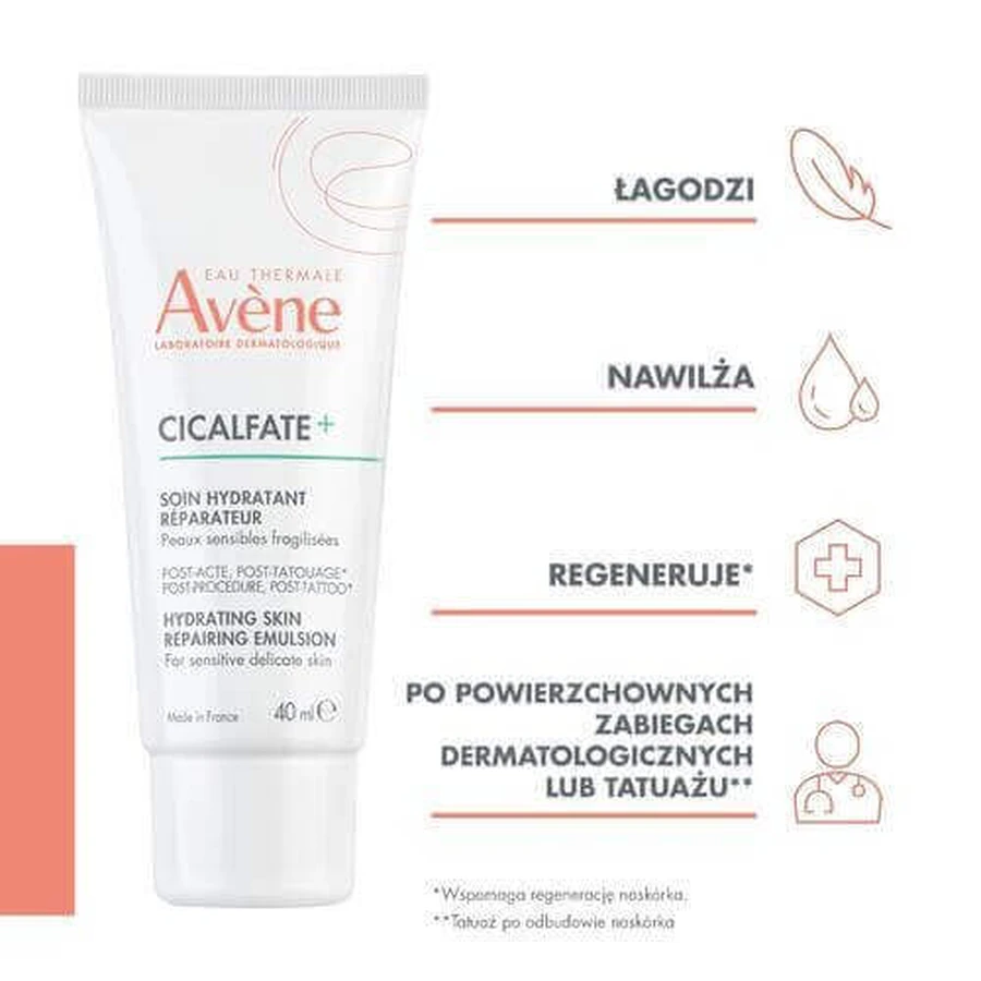 Зволожуюча регенеруюча емульсія AVENE CICALFATE+, 40 мл: ціни та характеристики
