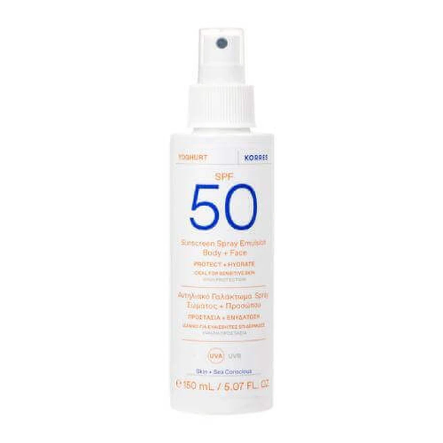 KORRES YOGHURT Защитная эмульсия-спрей для тела и лица SPF50, 150 мл: цены и характеристики