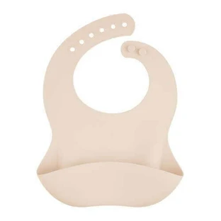 CANPOL BABIES Силиконовый нагрудник с карманом кремовый, 1шт