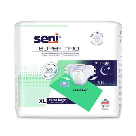 SENI SUPER TRIO XL підгузки для дорослих, 10 шт.: ціни та характеристики