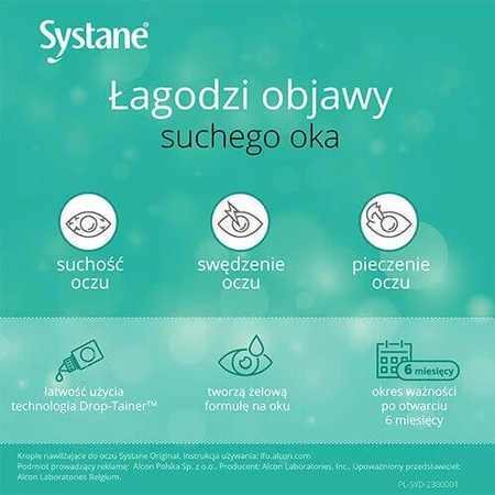 Глазные капли SYSTANE ORIGINAL, 10 мл: цены и характеристики
