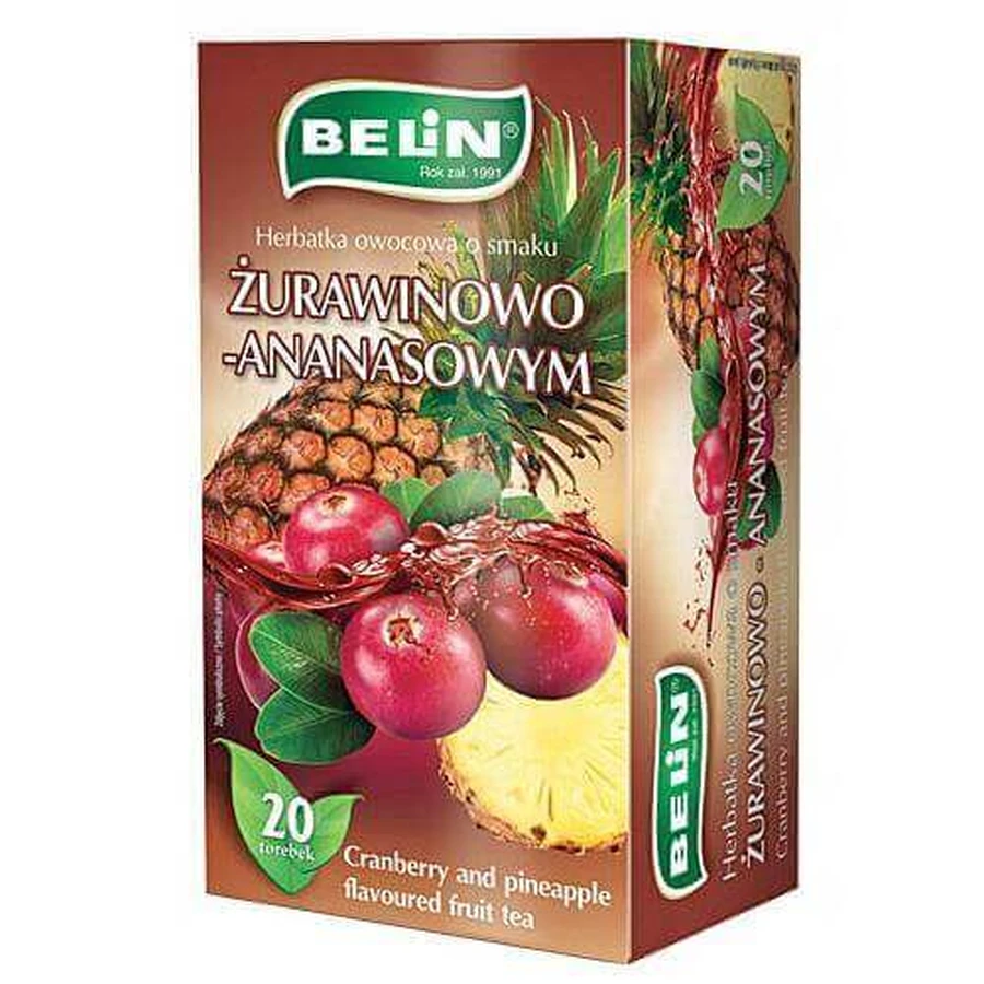 Belin Фруктовый чай со вкусом клюквы и ананаса, 20 x 2 г: цены и характеристики