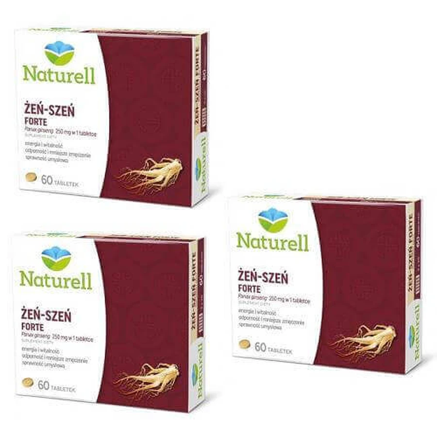 Набір Naturell Женьшень Форте, 3 х 60 таблеток: ціни та характеристики