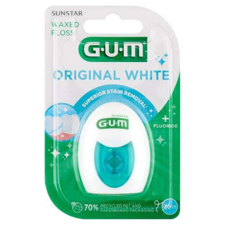 Зубна нитка Sunstar GUM Original White + фтор: ціни та характеристики