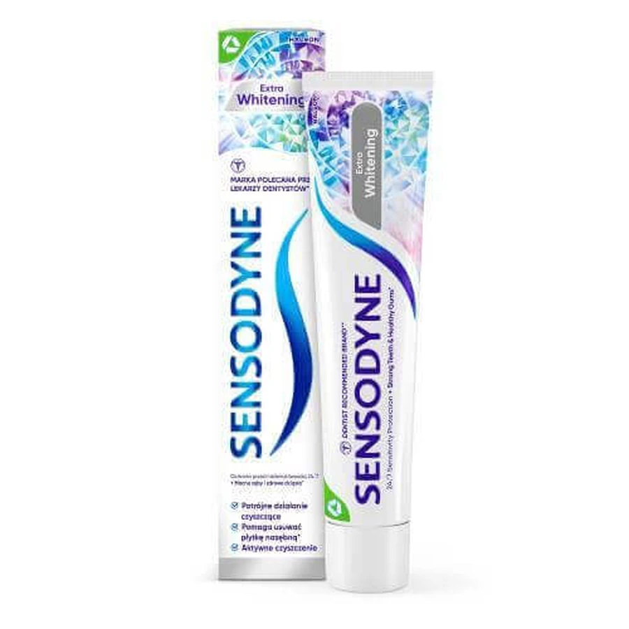 Sensodyne Екстра відбілююча зубна паста з фтором, 75 мл: ціни та характеристики