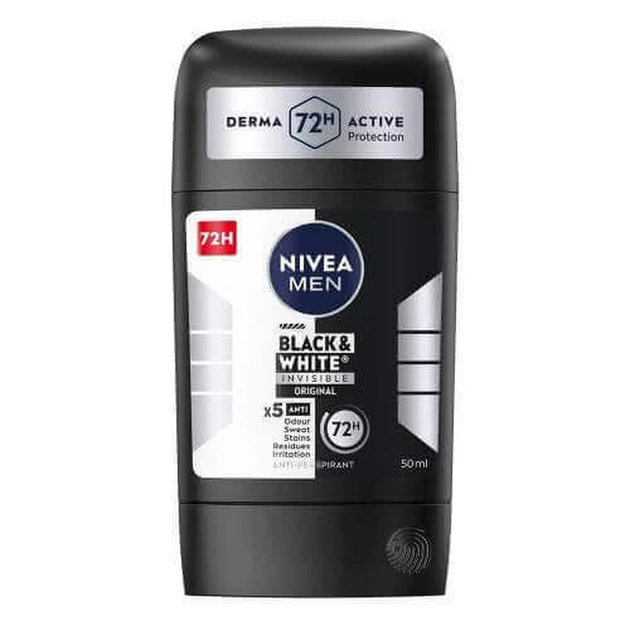 Nivea Men Black&White Original Антиперспірант-стік для чоловіків, 50 мл: ціни та характеристики