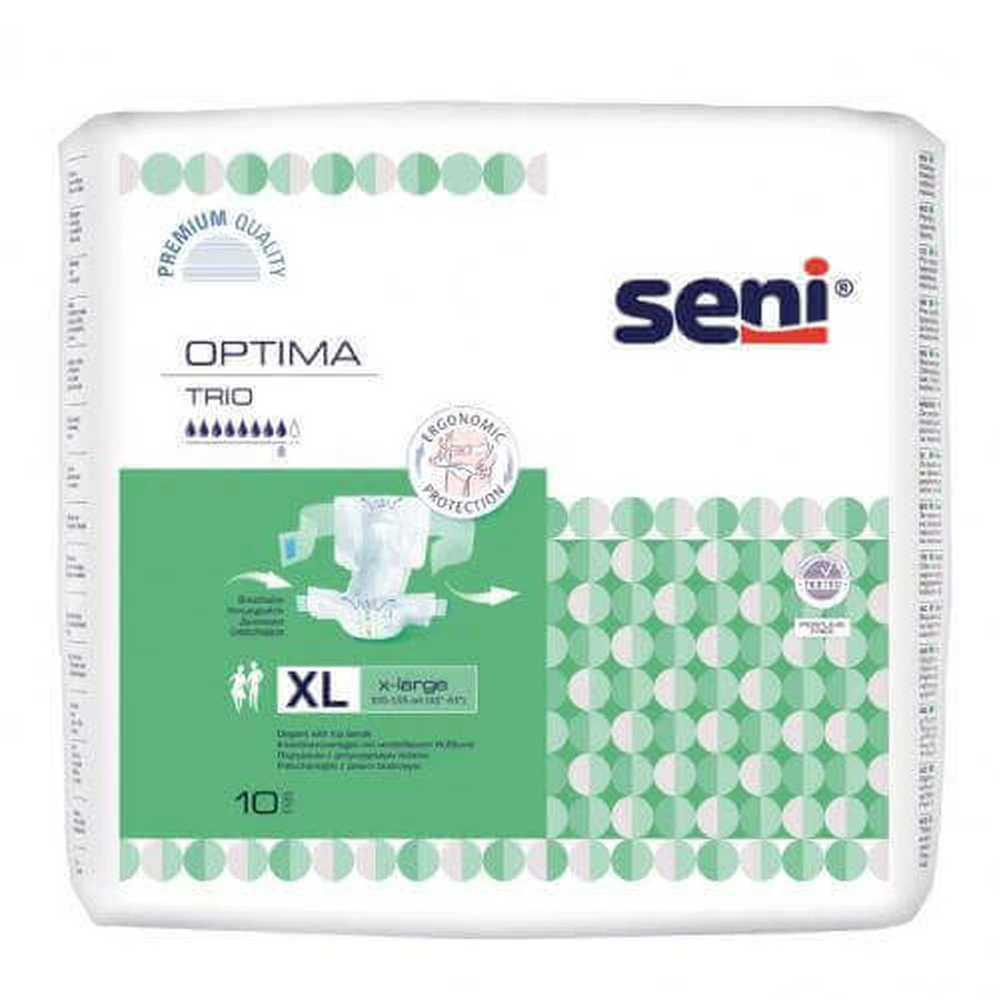 SENI OPTIMA TRIO X-LARGE Підгузки з поясом, 10 шт.: ціни та характеристики