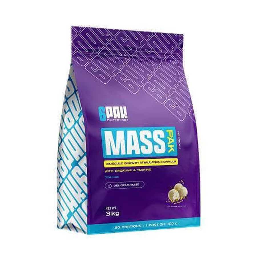 6Pak Nutrition Mass Pak гейнер Vanilla, 3 кг: цены и характеристики