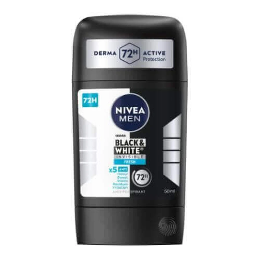 Nivea Men Black&White Invisible Fresh Антиперспирант стик для мужчин, 50 мл: цены и характеристики