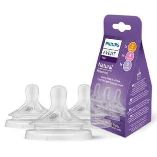 AVENT Natural Набор натуральных пустышек для бутылочек 0-6м+, 3 шт.