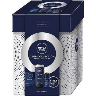 Подарунковий набір для чоловіків Nivea Men Deep Collection Крем після гоління, 100 мл + Крем для тіла, обличчя та рук, 75 мл + Антиперспірант рулонний, 50 мл + Гель для душу, 250 мл
