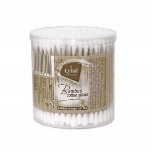 MATTES Ватні палички Lybar Bamboo, кругла коробка, 200 штук