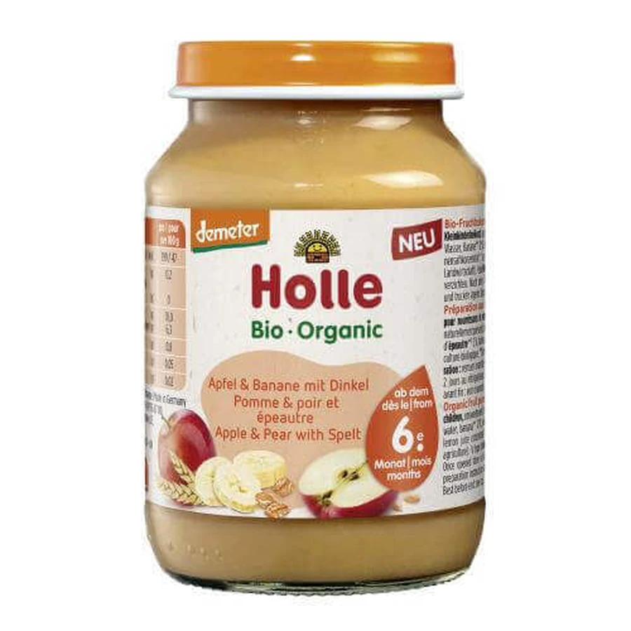 HOLLE Bio детский десерт Яблоко и банан с полбой, 190г: цены и характеристики