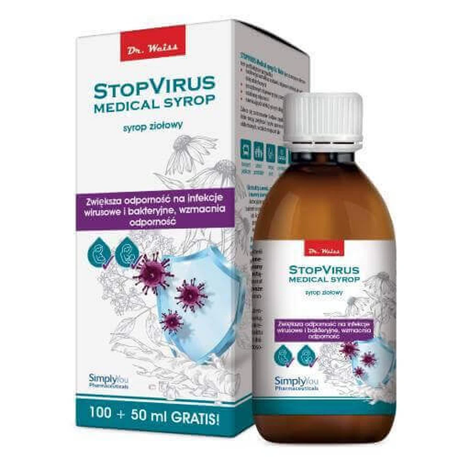 Медицинский травяной сироп Dr. Weiss StopVirus, 150 мл: цены и характеристики