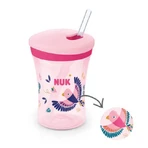 Поїльник NUK Action Cup з силіконовою трубочкою 12м+ рожевий, 230мл: ціни та характеристики