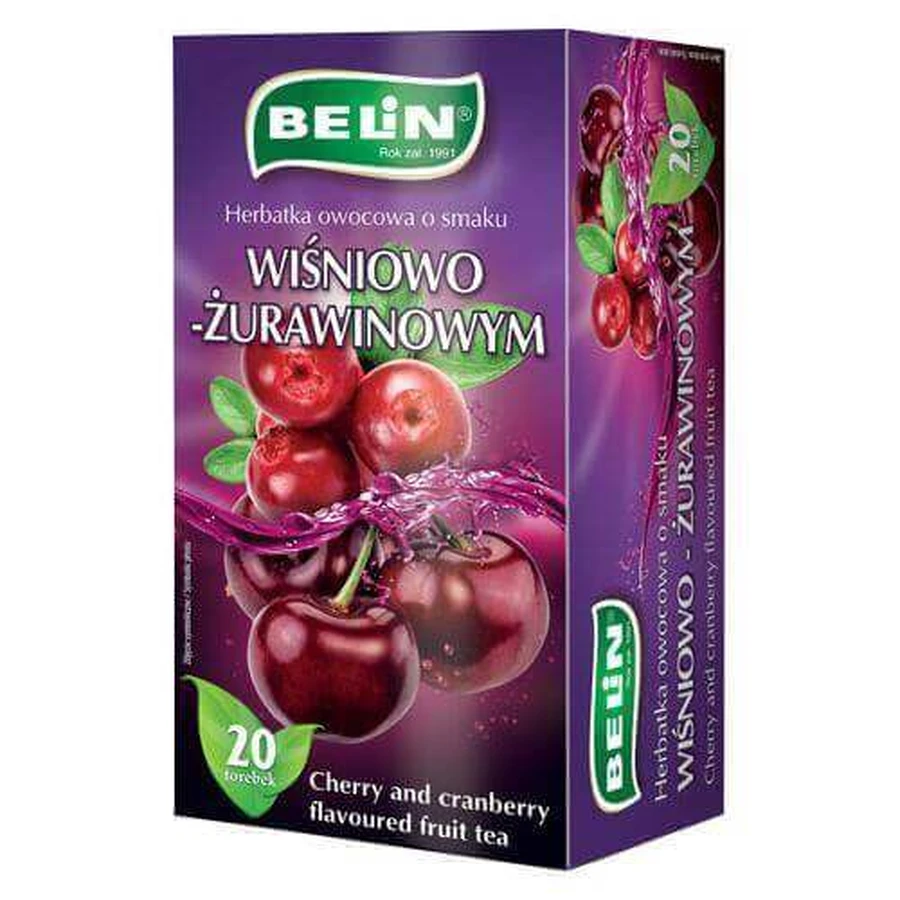 BELIN Фруктовый чай Вишня с клюквой, 20 х 2 г: цены и характеристики