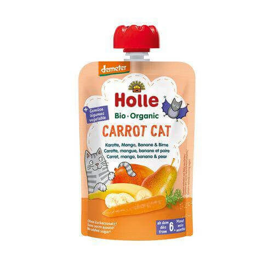 HOLLE Bio Organic Фруктовый мусс из моркови, манго, банана и груши, 100 г.: цены и характеристики
