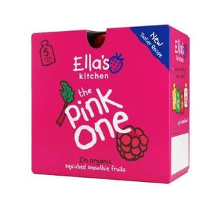 Ella's Kitchen BIO PINK ONE фруктовый смузи с ревенем, 5x 90 г УНИЧТОЖЕННАЯ ТЕКСТУРИРОВАННАЯ УПАКОВКА