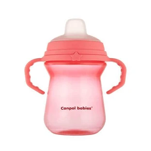 Поїльник-непроливайка CANPOL BABIES FirstCup з м'яким загубником 250 мл, рожевий 56/615_pin