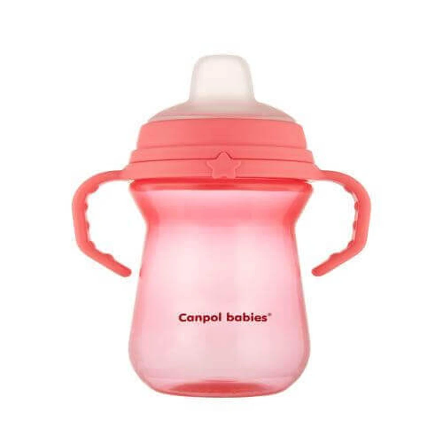 Поїльник-непроливайка CANPOL BABIES FirstCup з м'яким загубником 250 мл, рожевий 56/615_pin: ціни та характеристики