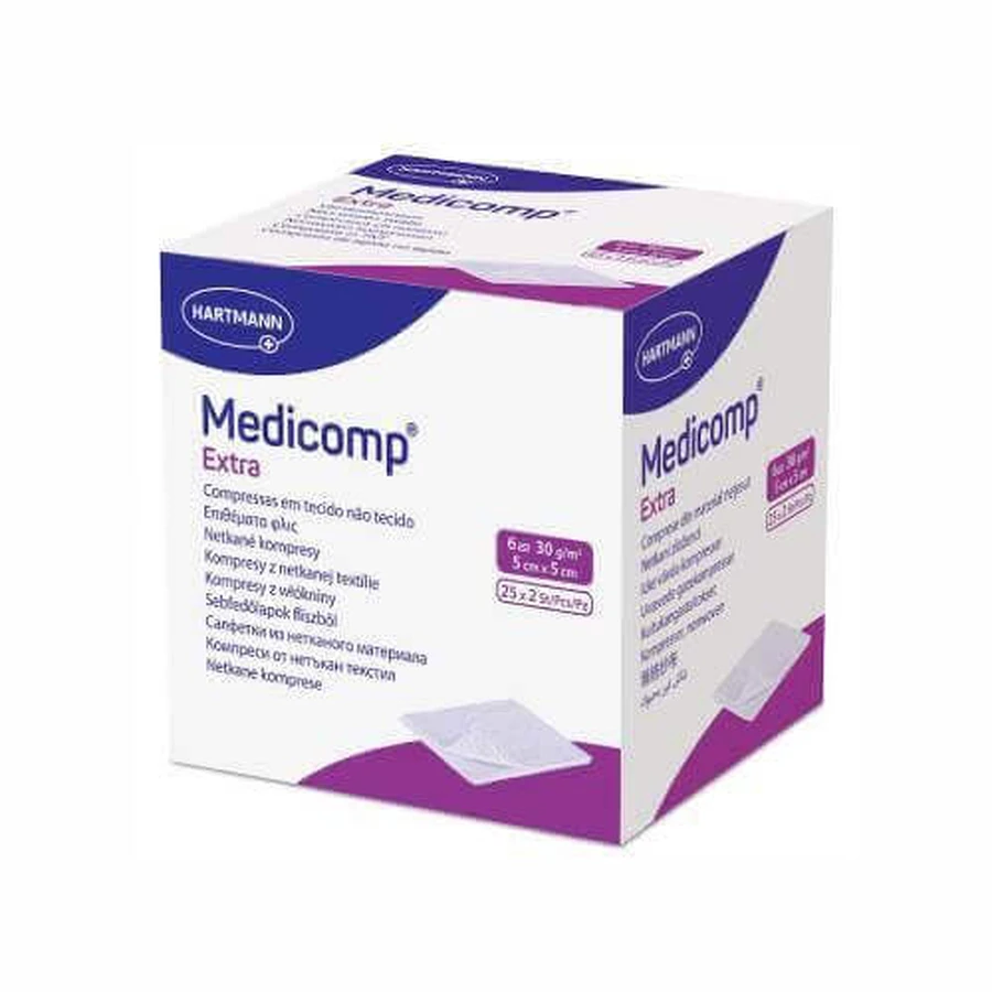 Пов'язка медична 6-шарова стерильна MEDICOMP EXTRA 5 х 5 см, 50 шт. (25x2): ціни та характеристики