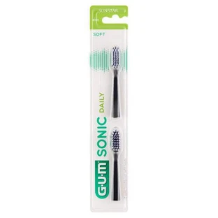 Щодня змінні насадки Sunstar Gum Sonic для звукової зубної щітки ActiVital чорні, 2 шт.