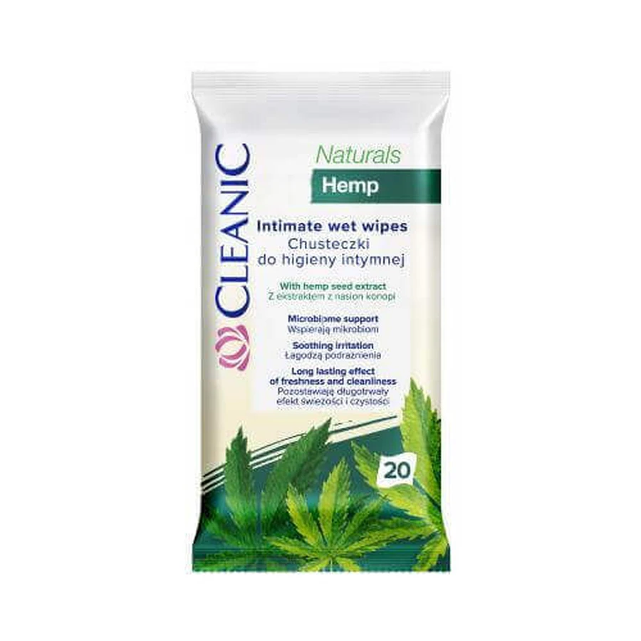 CLEANIC Naturals Конопляні серветки для інтимної гігієни, 20шт: ціни та характеристики