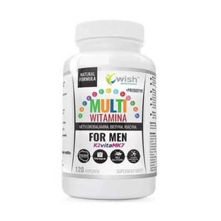 Wish Pharmaceutical Мультивітаміни для чоловіків + пребіотик, 120 капсул