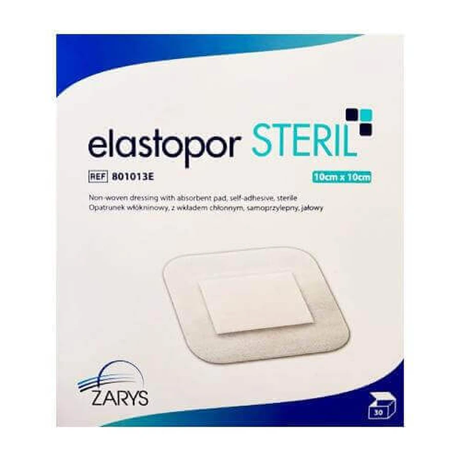 Пов'язка з нетканого адгезивного матеріалу ELASTOPOR STERIL стерильна з поглинаючою подушечкою 10x10см, 30 шт.: ціни та характеристики