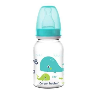 CANPOL BABIES LOVE & SEA Бутылочка узкая 0м+ - бирюзовая, 120 мл