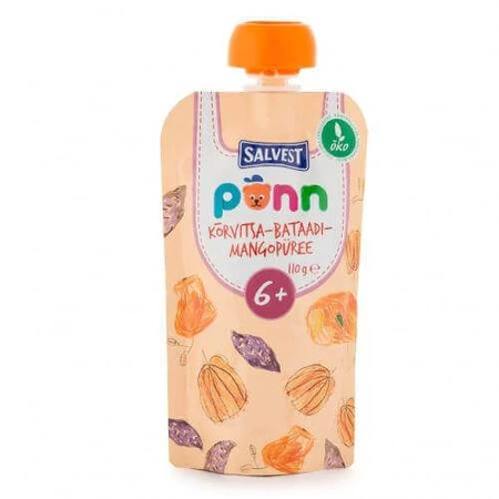 SALVEST PÕNN BIO Пюре из тыквы, батата и манго, 110 г.: цены и характеристики