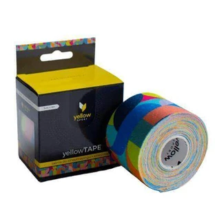 YellowTAPE Кинезиотейпинг лента 5см х 5м радуга абстрактная
