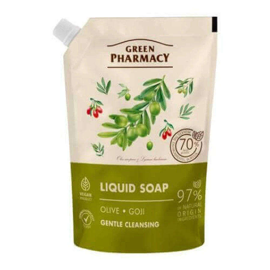 Оливкова олія та ягоди годжі в рідкому милі Green Pharmacy, 460 мл: ціни та характеристики