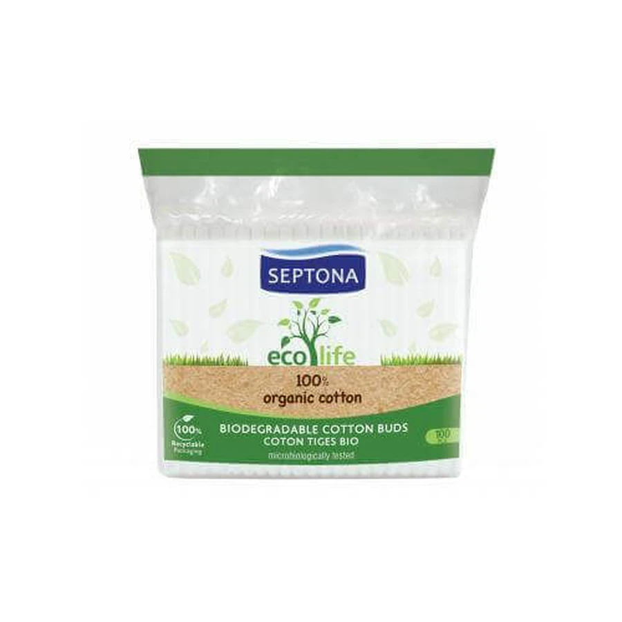 Ватные палочки SEPTONA Ecolife Bio Biodegradable, 100 шт.: цены и характеристики