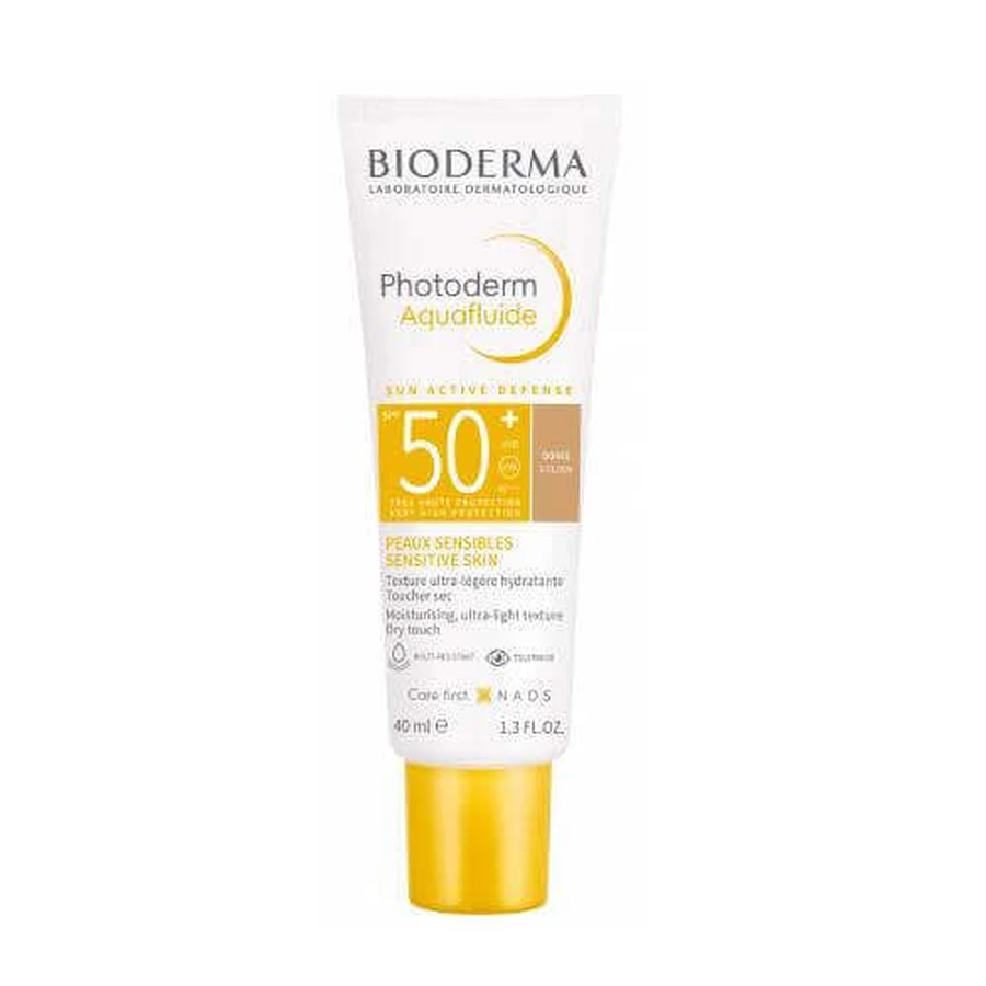 BIODERMA Photoderm Aquafluid Spf50+ Ультралегкий флюид для нормальной кожи Темно-золотистый оттенок, 40 мл: цены и характеристики