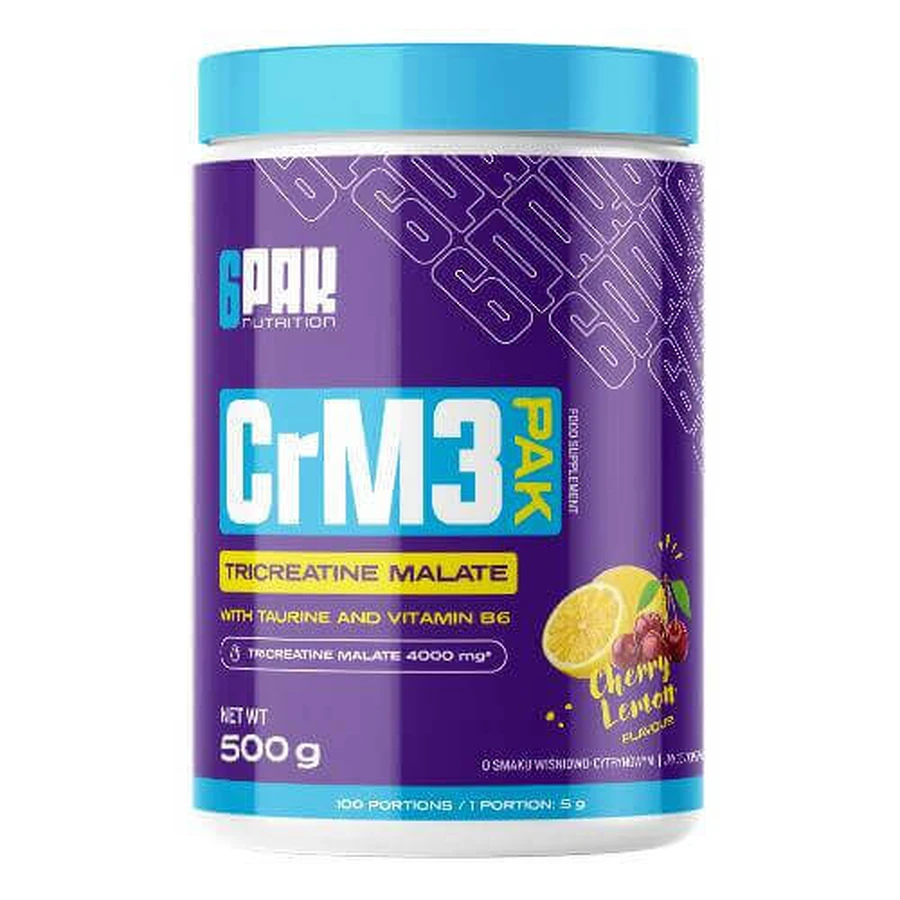 6Pak Nutrition CrM3 PAK Креатиновий порошок Лимонно-вишневий, 500 г: ціни та характеристики