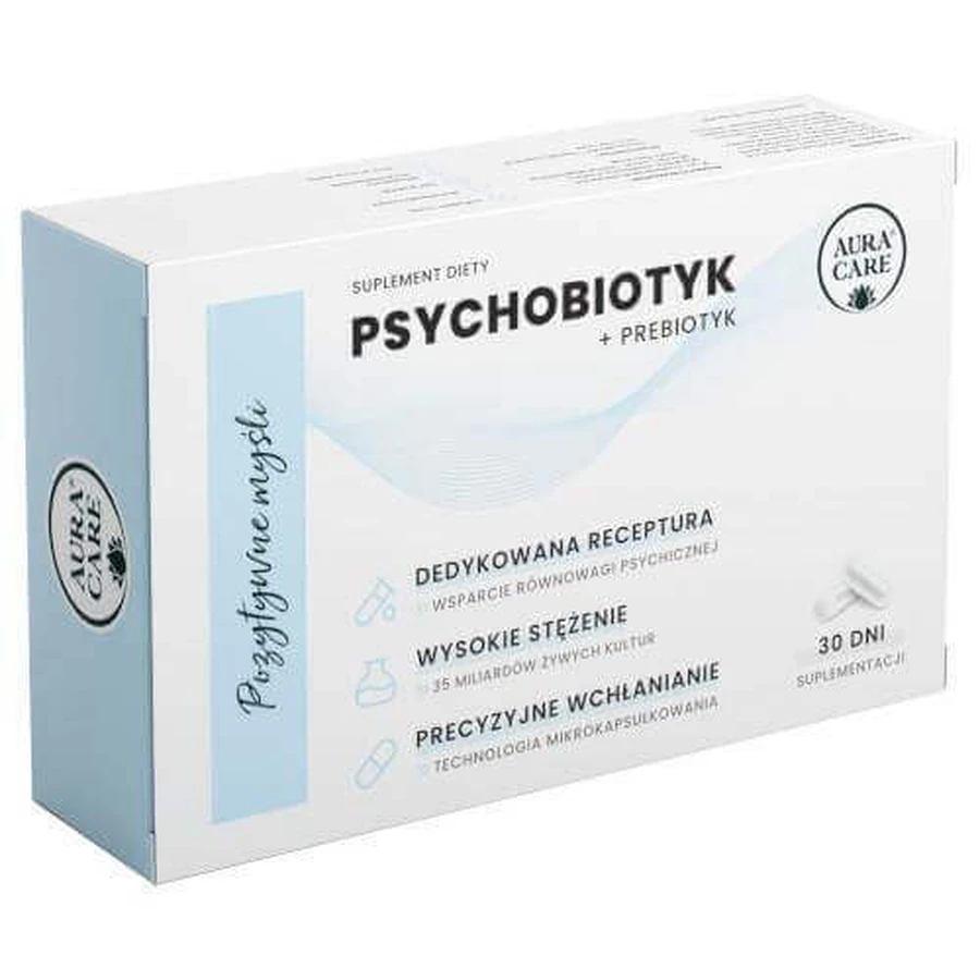 Aura Care Позитивні думки Психобіотик + пребіотик, 30 капсул: ціни та характеристики