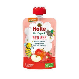 HOLLE Bio Органічний фруктовий мус з яблуком та полуницею, 100г