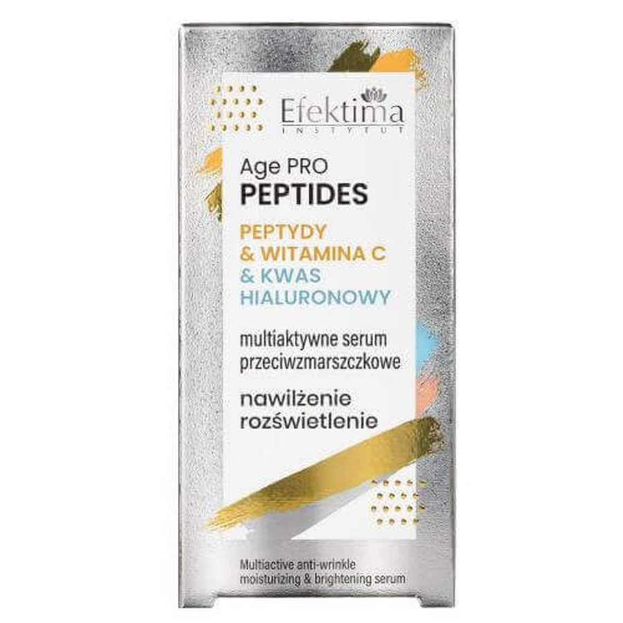 EFEKTIMA Age Pro Peptides Мультиактивна сироватка проти зморшок з пептидами та вітаміном С і гіалуроновою кислотою, зволожуюча і освітлююча, 30 мл: ціни та характеристики